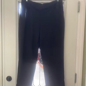 Roz & Ali Classic Tailored Black Silky Dress Pants/ Slacks w/ Front Pockets 16